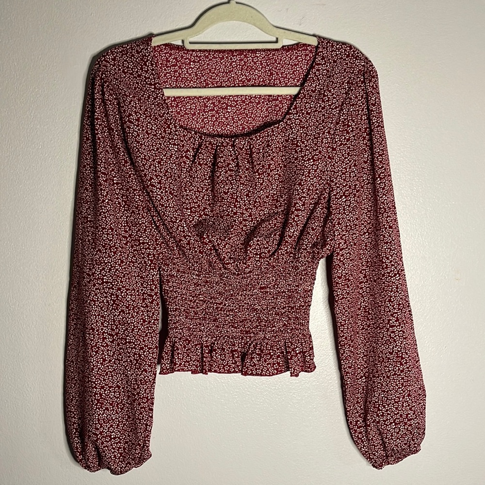 SHEIN• Long sleeve peplum blouse